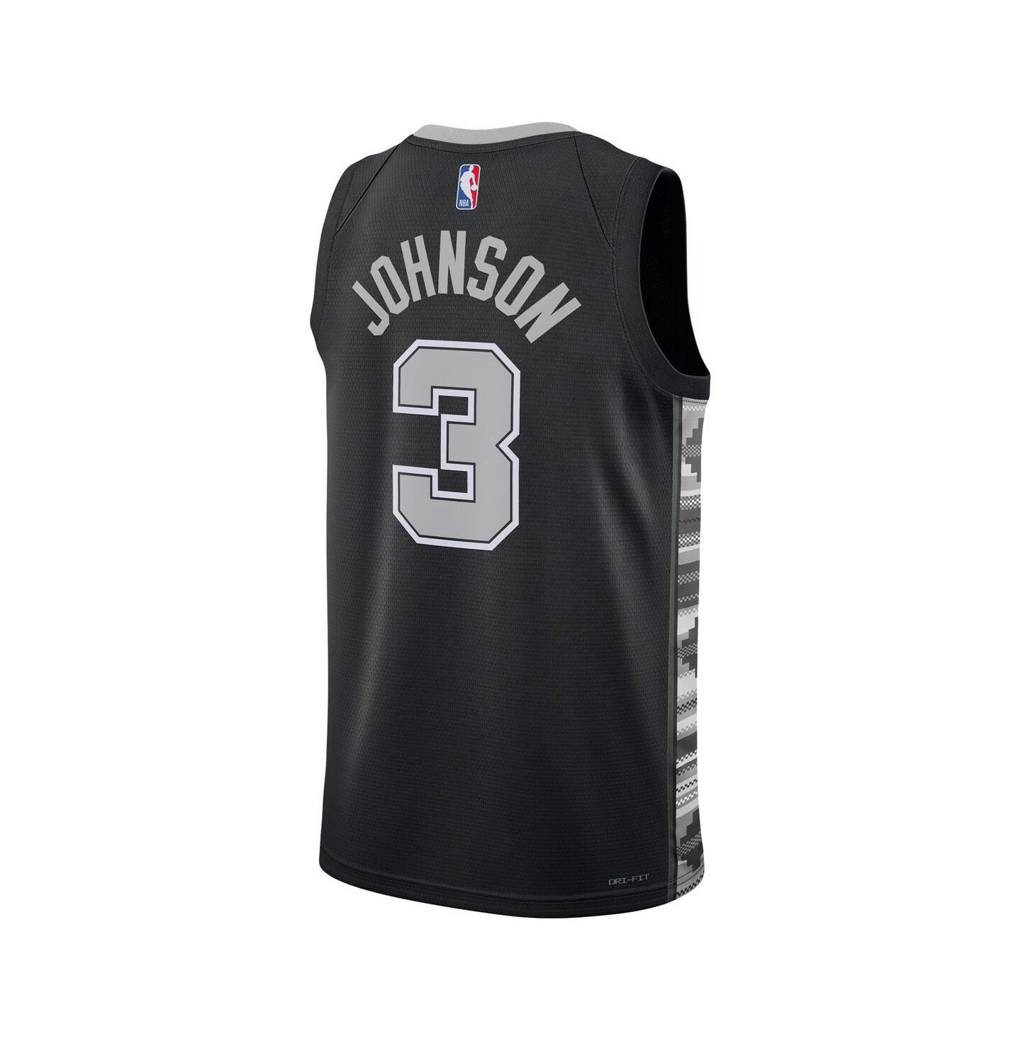 Топ Jordan Keldon Johnson Black San Antonio Spurs Swingman Jersey - Statement Edition — фото 2