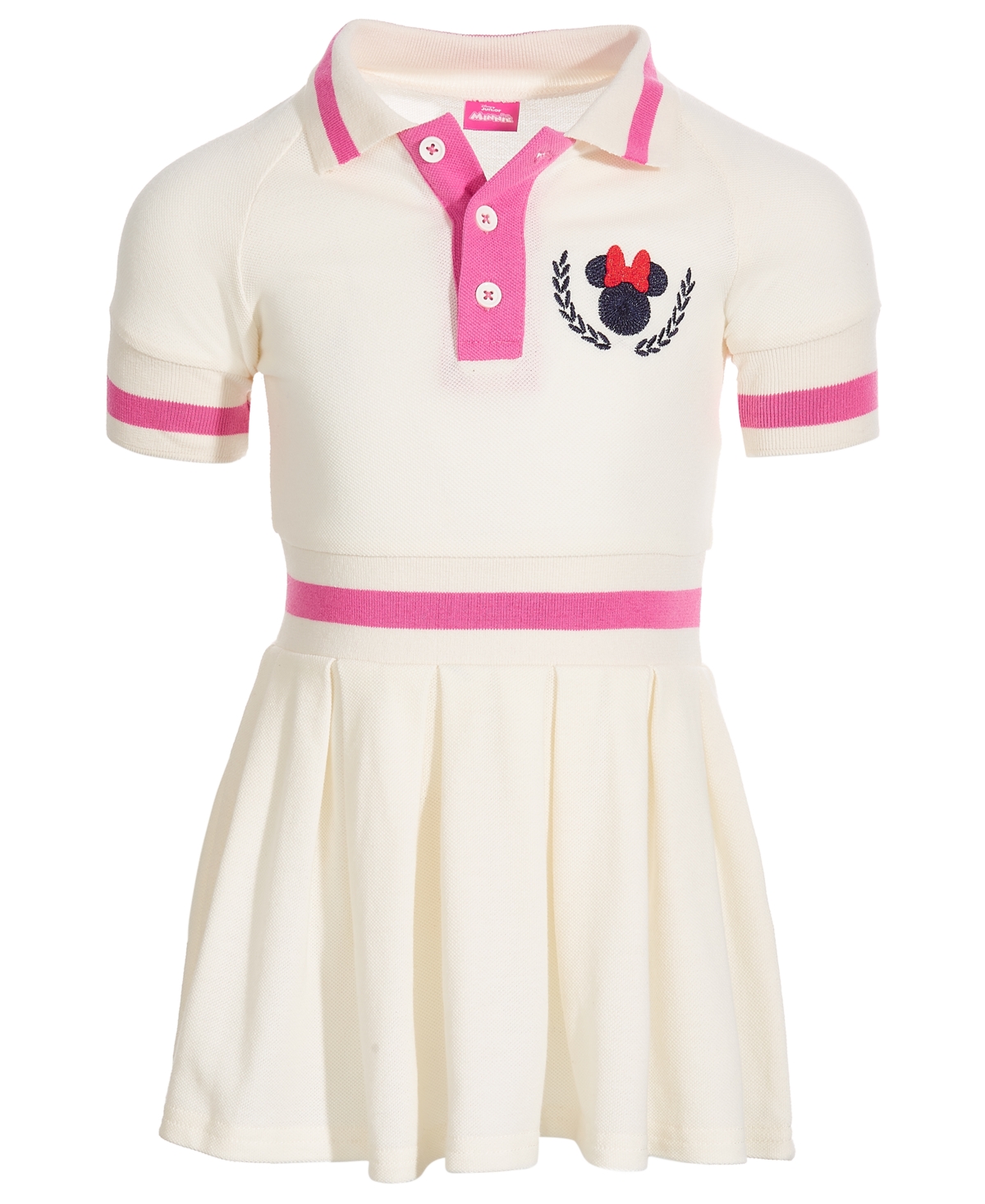 Disney Kids' Toddler & Little Girls Minnie Mouse Pique Polo Dress In Off White