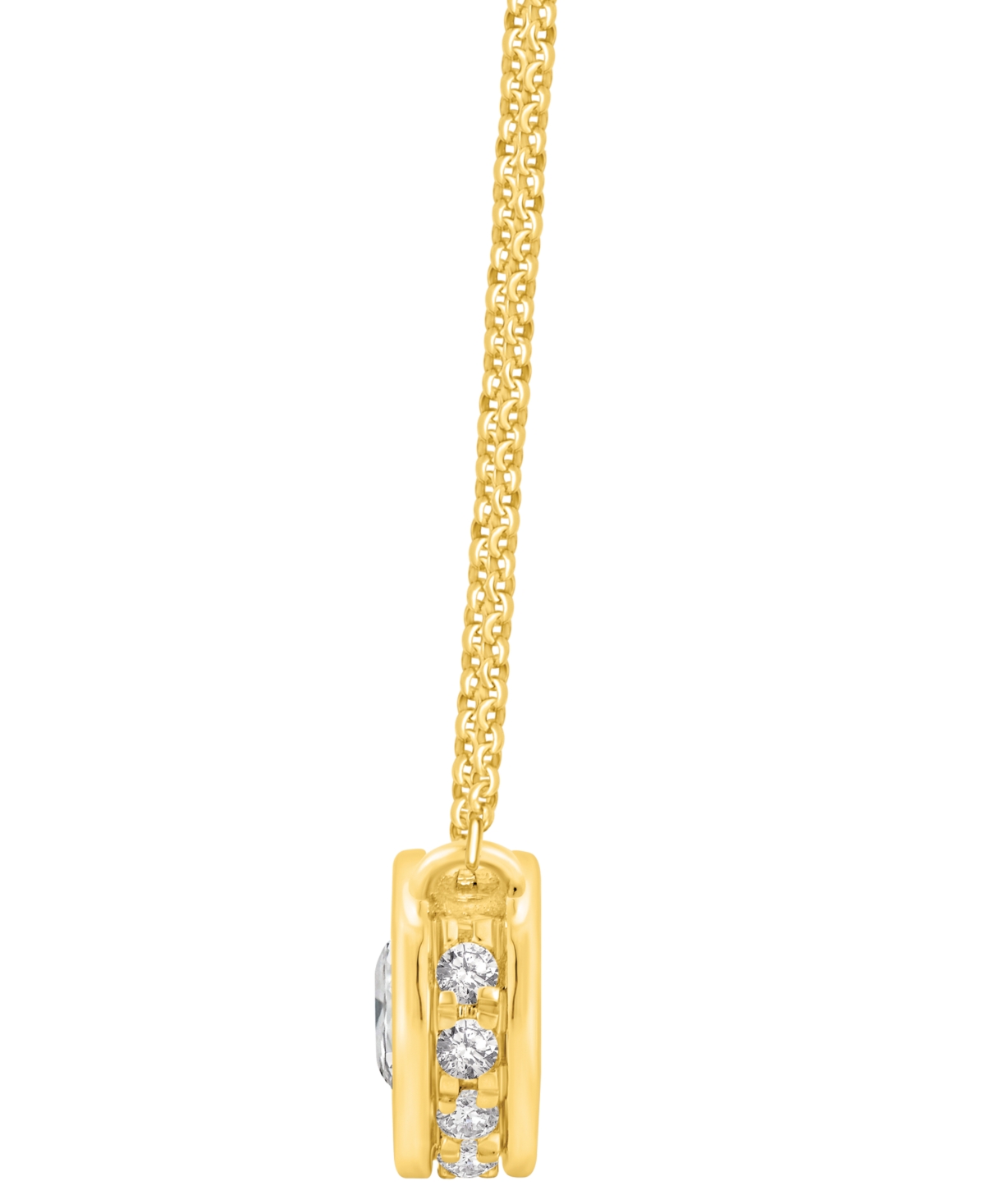 Diamond Miracle Plate Bezel Pendant Necklace (1/2 ct. t.w.) in 14k Gold, + extender in 14k Two-Tone Gold