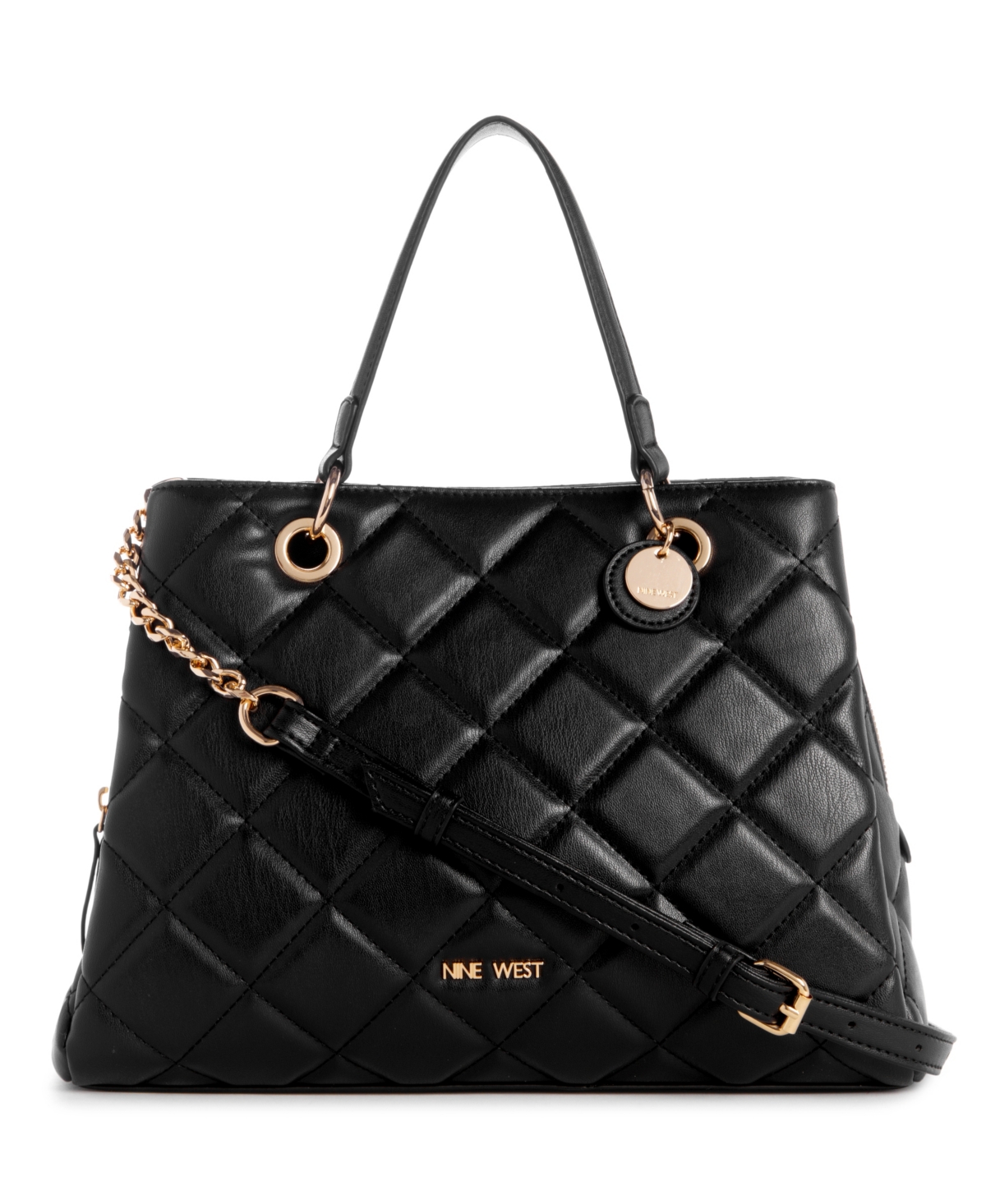 Shop Nine West Mirabella Satchel Bag In Black