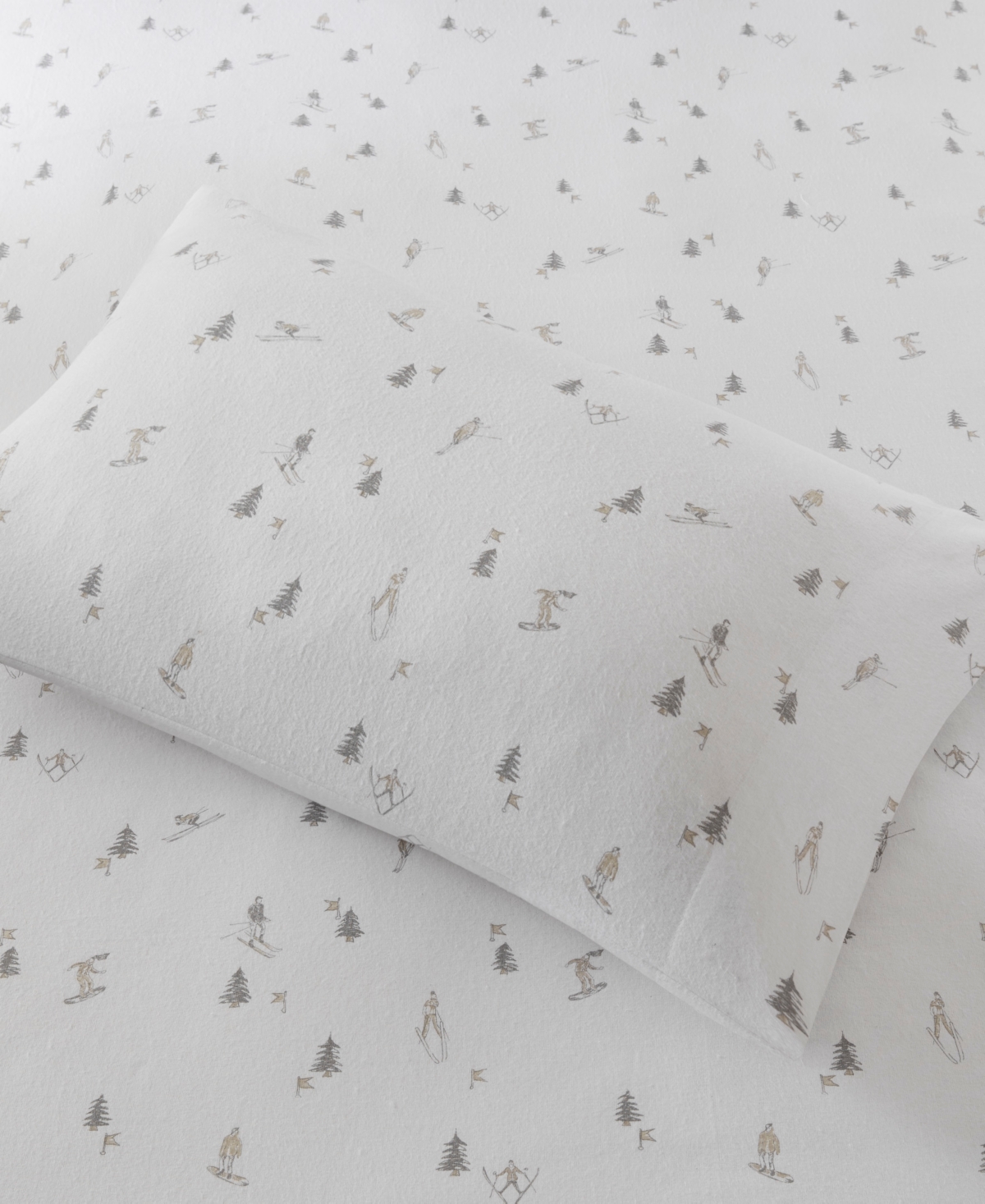 Shop Sleep Philosophy True North By  Novelty Printed Cotton Flannel 4-pc. Sheet Set, California King In Gray Skiers
