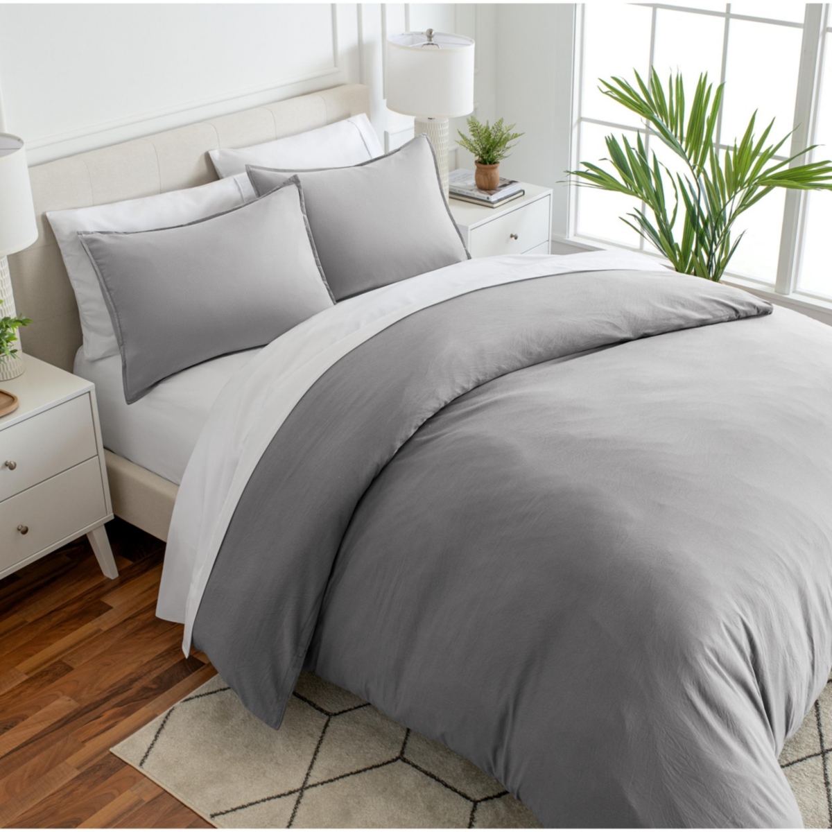 Bare Home Ultra-Soft Sand washed Duvet Cover & Sham Set