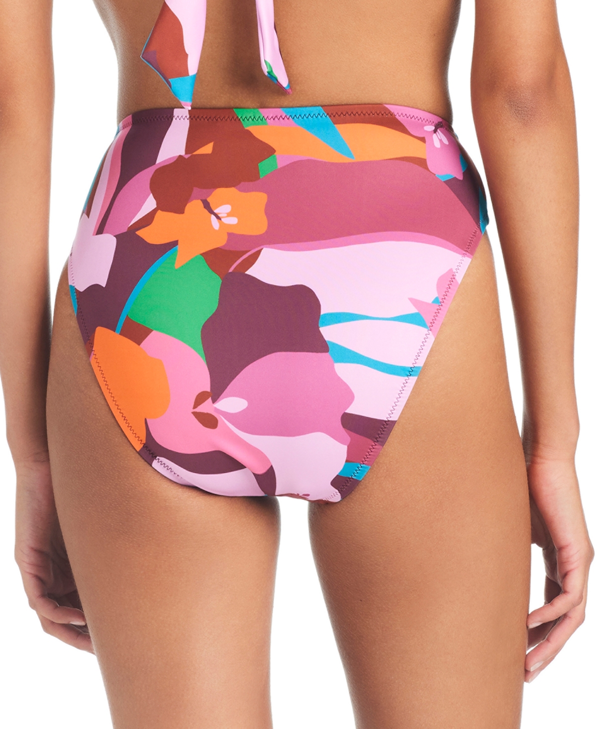 Shop Sanctuary Women's Tropic Mood Printed High Waist High Leg Bikini Bottoms In Multi