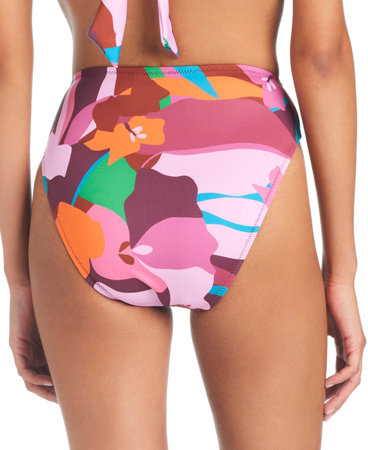 Sanctuary Women's Tropic Mood Printed High Waist High Leg Bikini Bottoms
