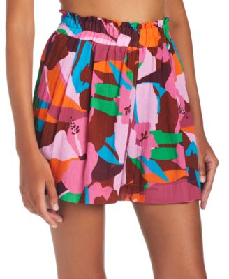 Sanctuary - Women's Tropic Mood Cotton Paperbag-Waist Cover-Up Skort
