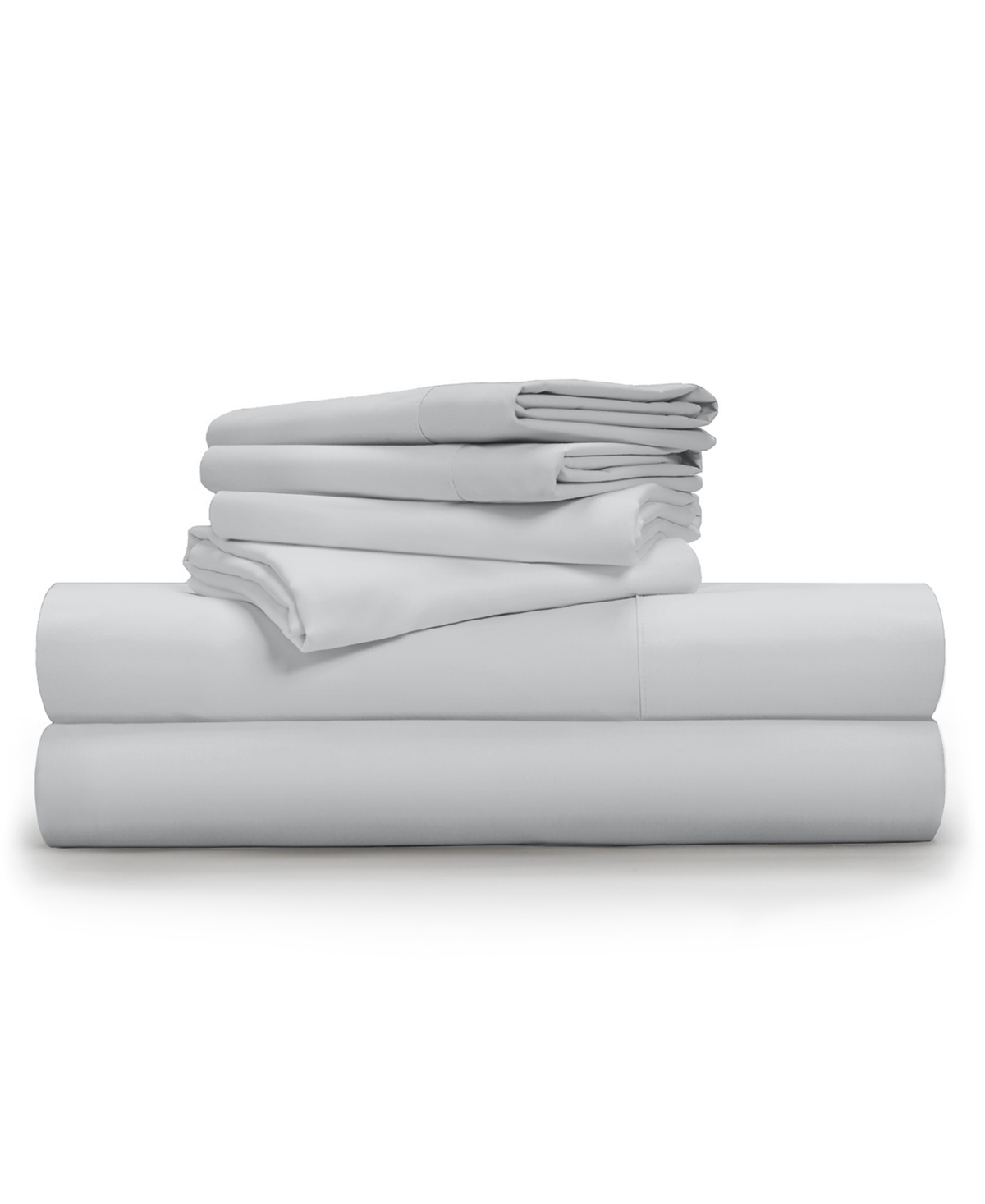 Pillow Guy 600 Tc Luxe Soft & Smooth 6 Piece Sheet Set, Queen In Light Gray