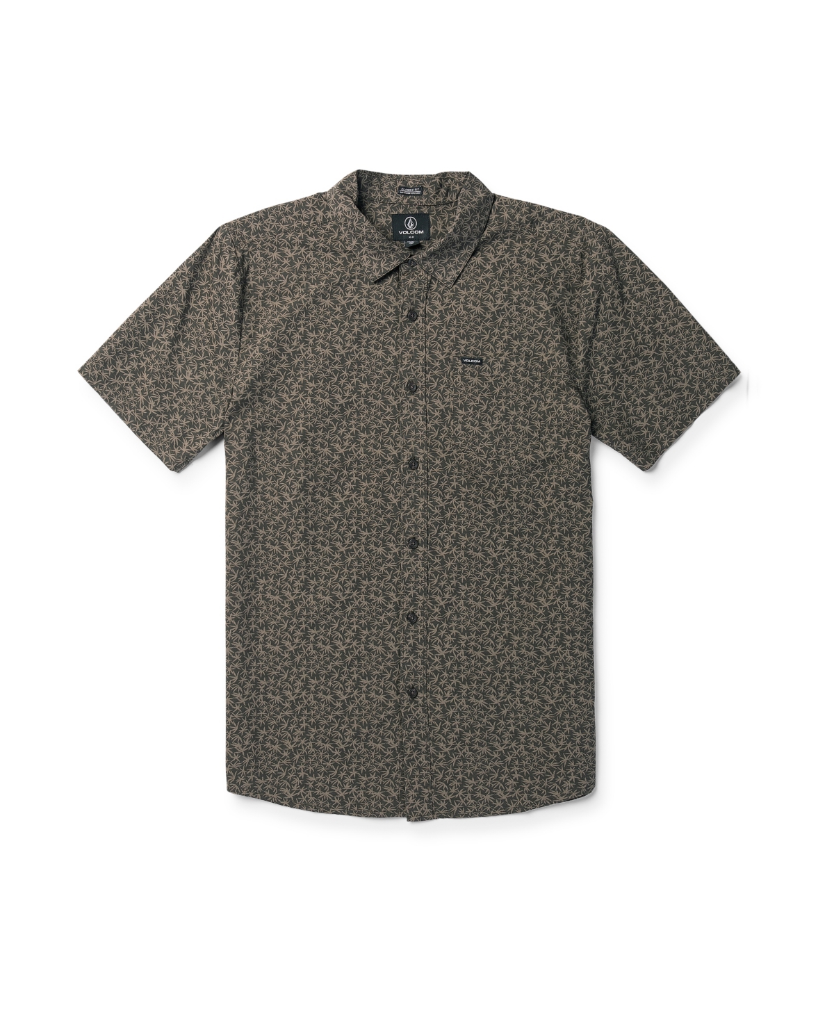 Shop Volcom Men's Stone Mash Short Sleeve Shirt In Stealth