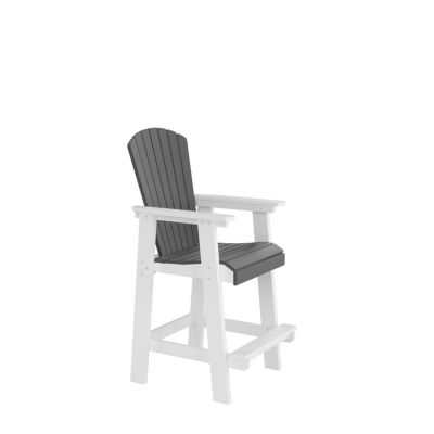 Streamdale HDPE Bar Chair, White + Gray, Set Of 2