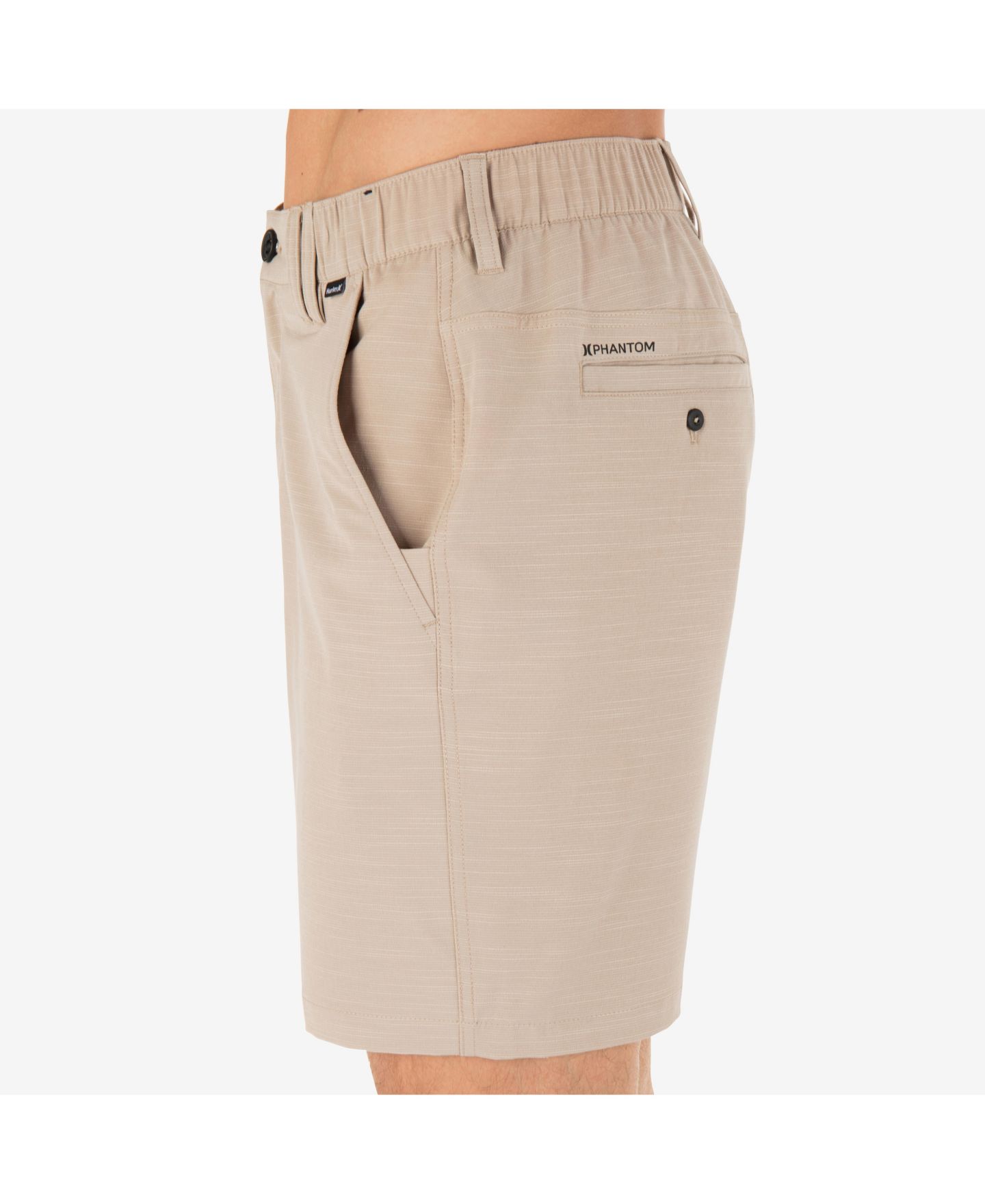 Мужские шорты Hurley Phantom Slub 3/4 Waistband 18" Stretch, цвет: Хаки — фото 4