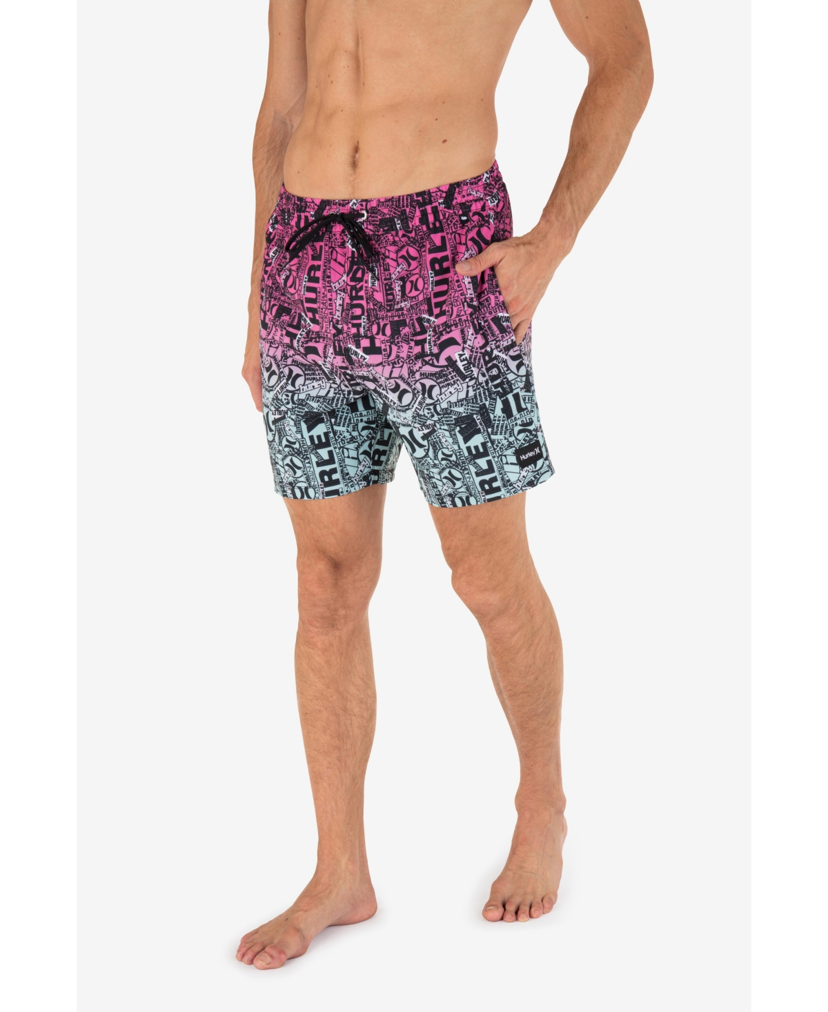 Shop Hurley Men's Cannonball Volley 25th S1 17" Stretch Shorts In Black