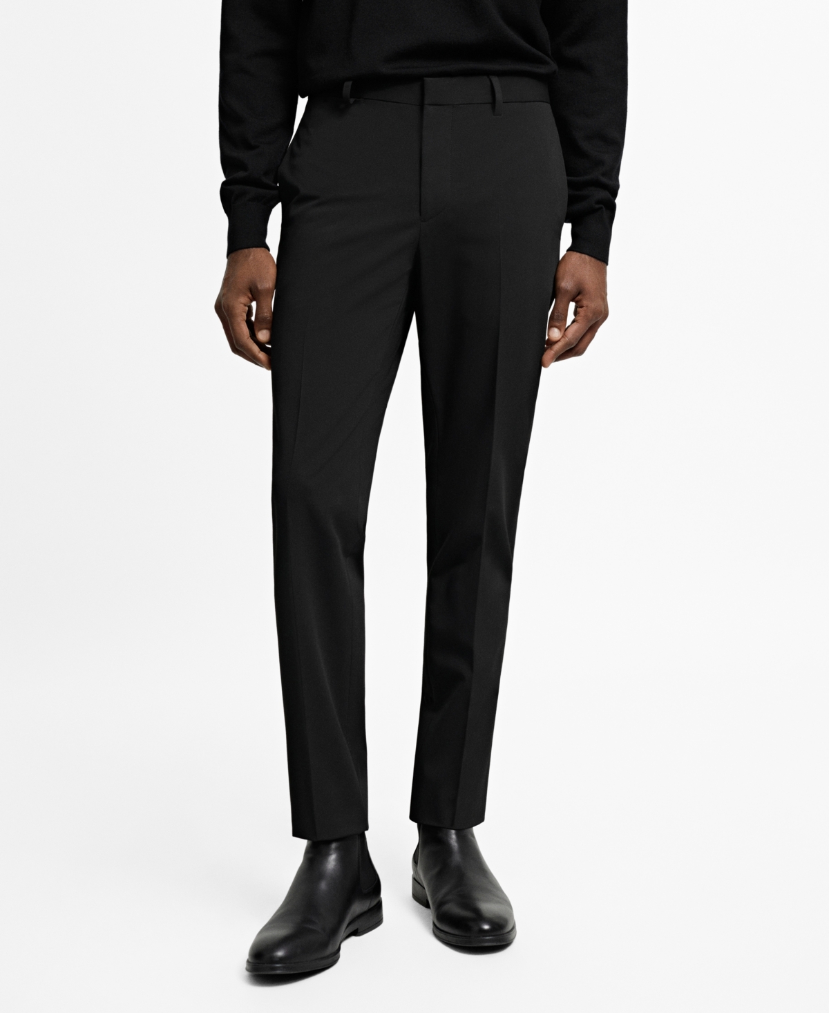 Shop Mango Men's Stretch Fabric Super Slim-fit Suit Pants In Black