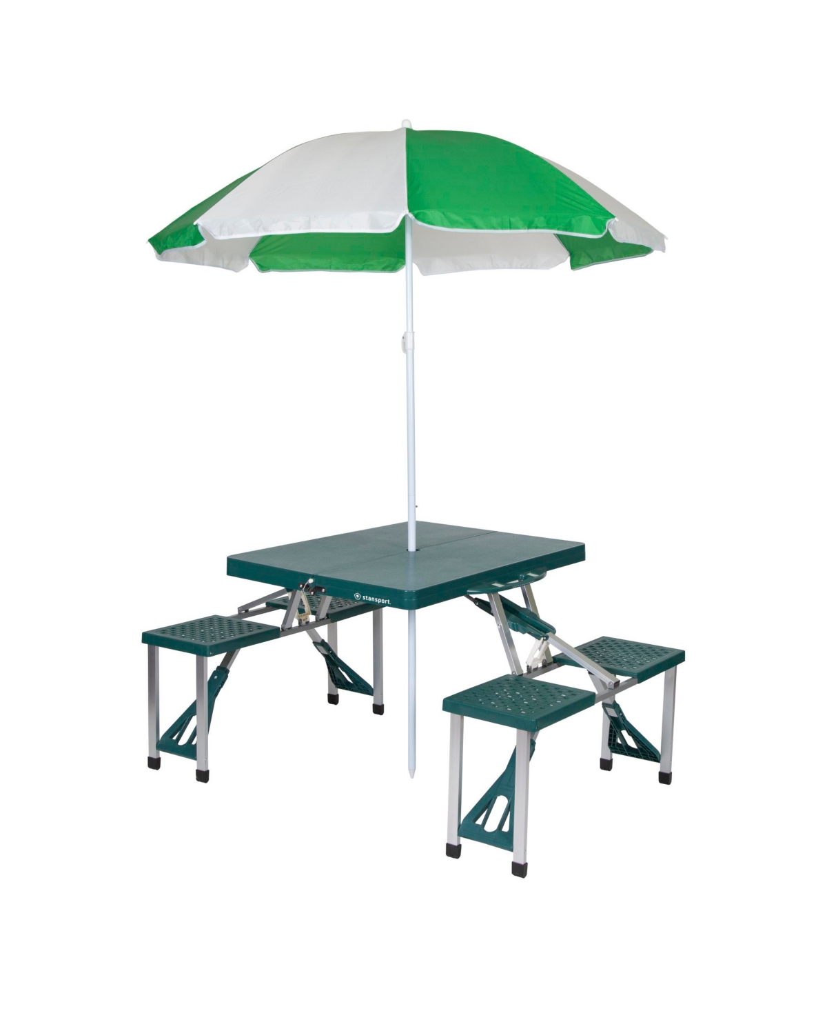 Stan sport Picnic Table and Umbrella Combo - Green - Green