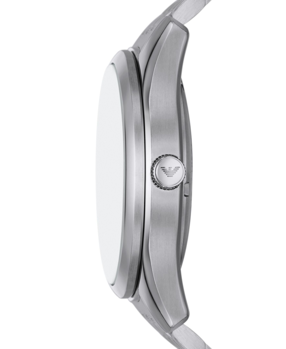 Emporio Armani Automatic Three-hand Date Stainless Steel Watch In Silver-tone