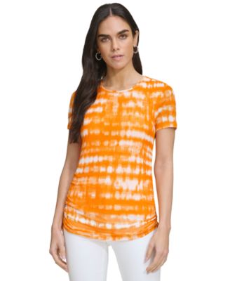 Calvin Klein - Women's Drawstring-Side Printed Top