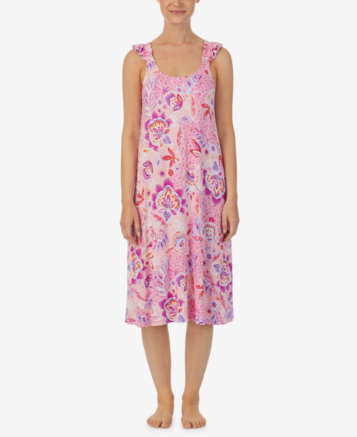 Shop Ellen Tracy Women's Sleeveless Nightgown In Pink Floral