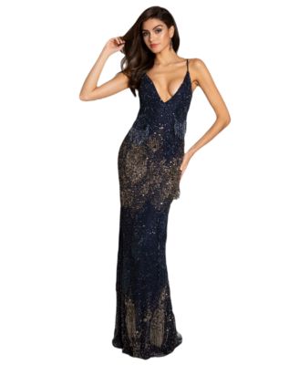 Women's Danika Floral Beaded Sheath Beaded Dress with Beaded Fringe