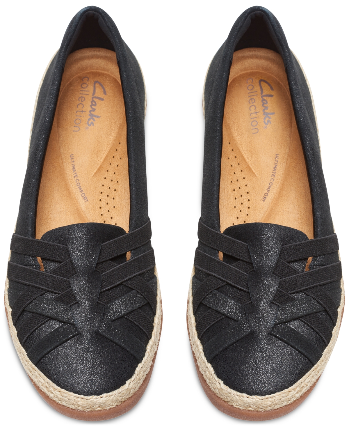 Clarks Women's Elaina Petal Woven-Vamp Jute-Trim Flats