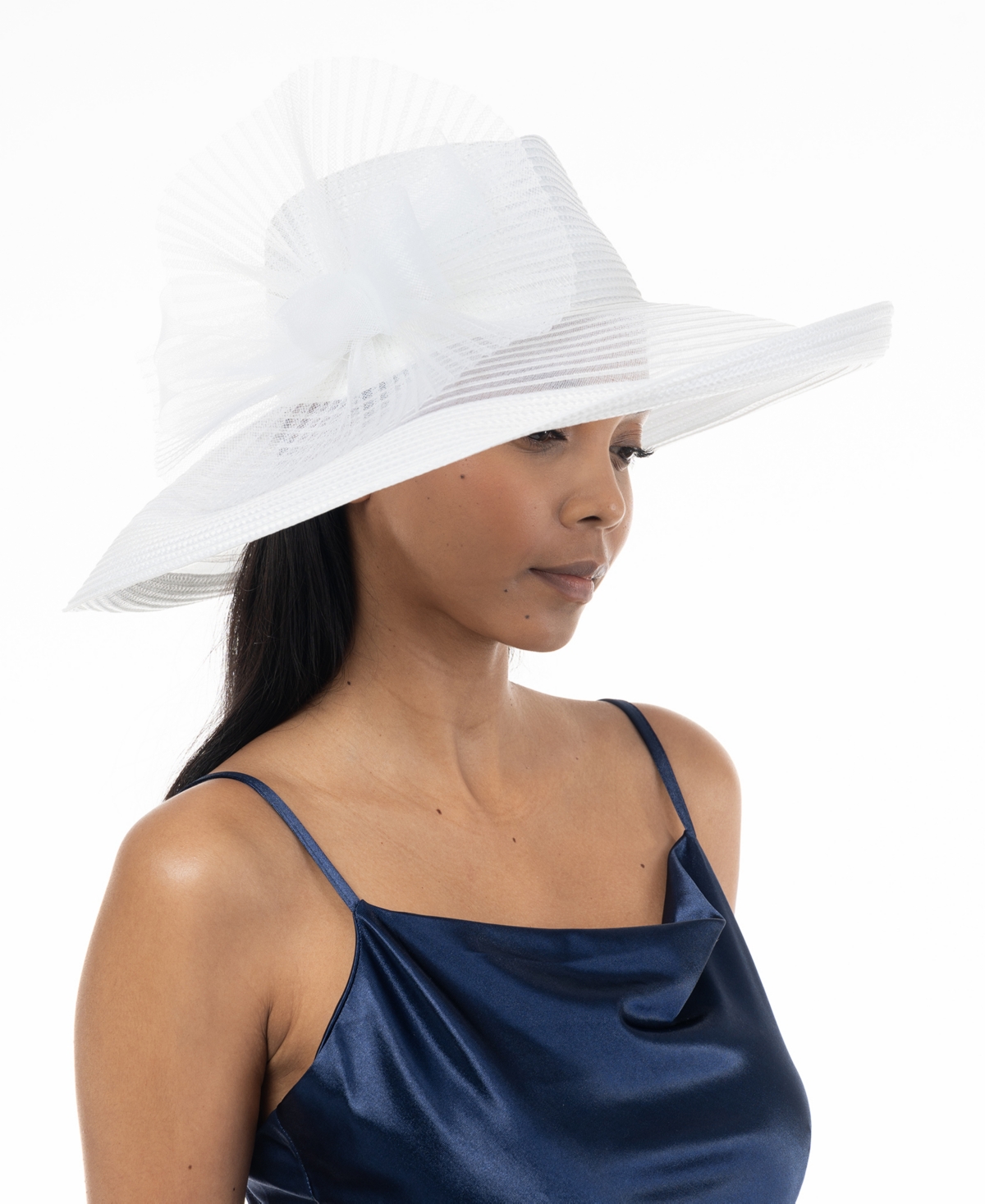 Women's Romantic Profile Dressy Hat - White