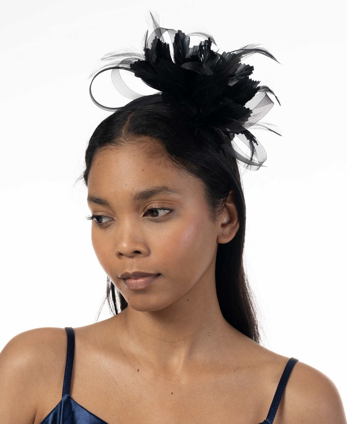 Bellissima Millinery Collection Women's Flower & Feather Loop Fascinator In Black