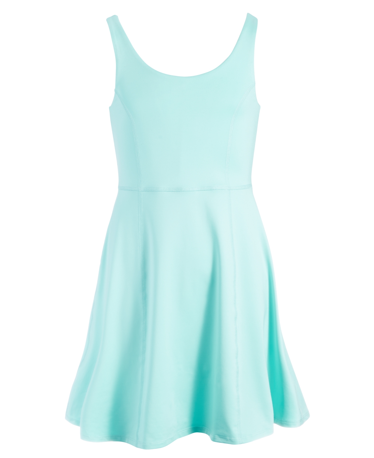 Shop Id Ideology Big Girls Solid Flounce Active Sleeveless Dress, Created For Macy's In Ocean Sigh