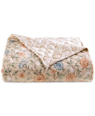 Shop Charter Club Garden Floral Quilts Created For Macys In Tan
