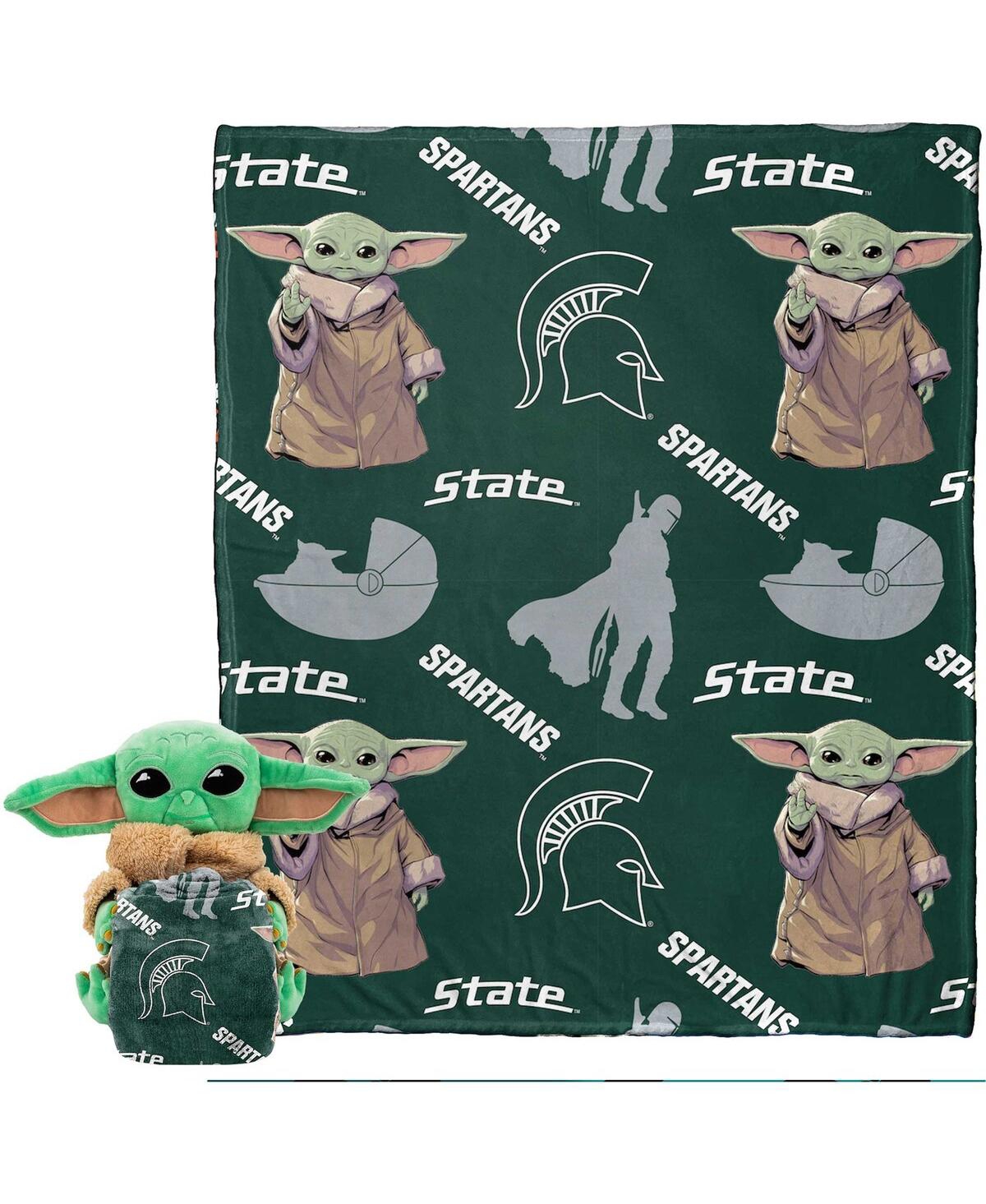 Northwest X Disney Michigan State Spartans Yoda Hugger Pillow And Silk Touch Throw Set In Black