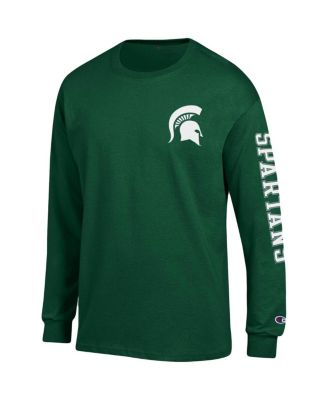 Men's Green Michigan State Spartans Team Stack Long Sleeve T-shirt