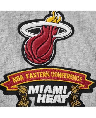 Pro Standard Men's Heather Gray Miami Heat Crest Emblem Pullover Sweatshirt