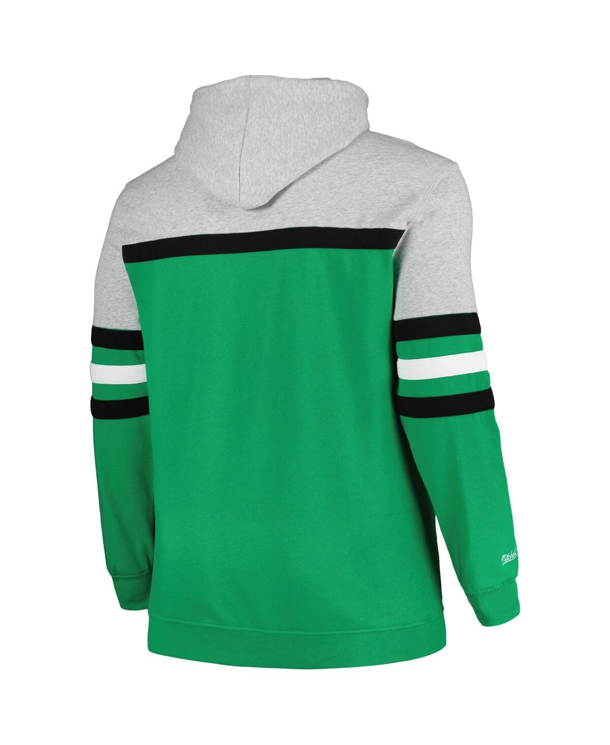 Shop Mitchell & Ness Men's  Heather Gray, Kelly Green New York Jets Big And Tall Head Coach Pullover Hoodi In Heather Gray,kelly Green