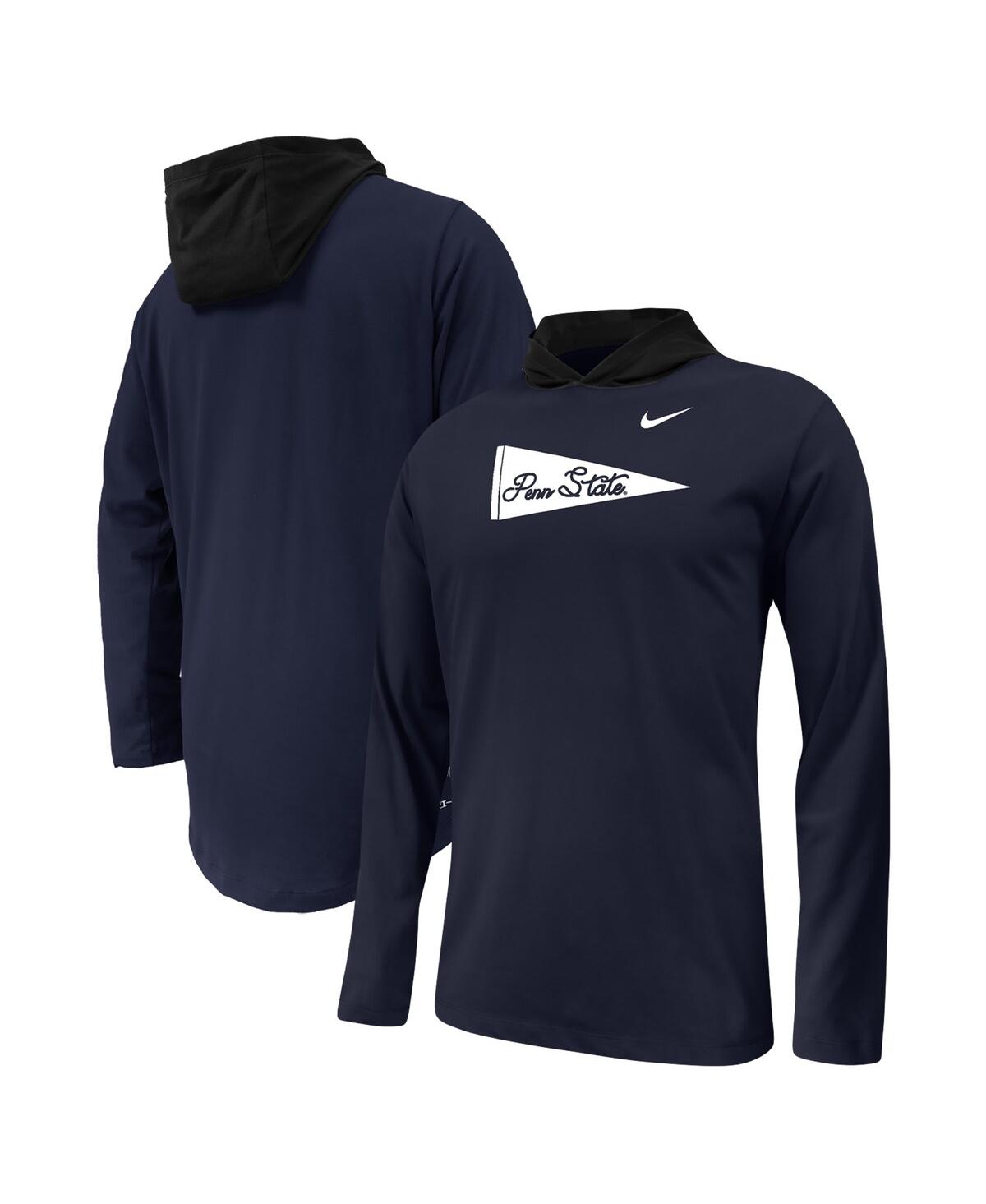 Shop Nike Big Boys  Navy Penn State Nittany Lions Sideline Performance Long Sleeve Hoodie T-shirt