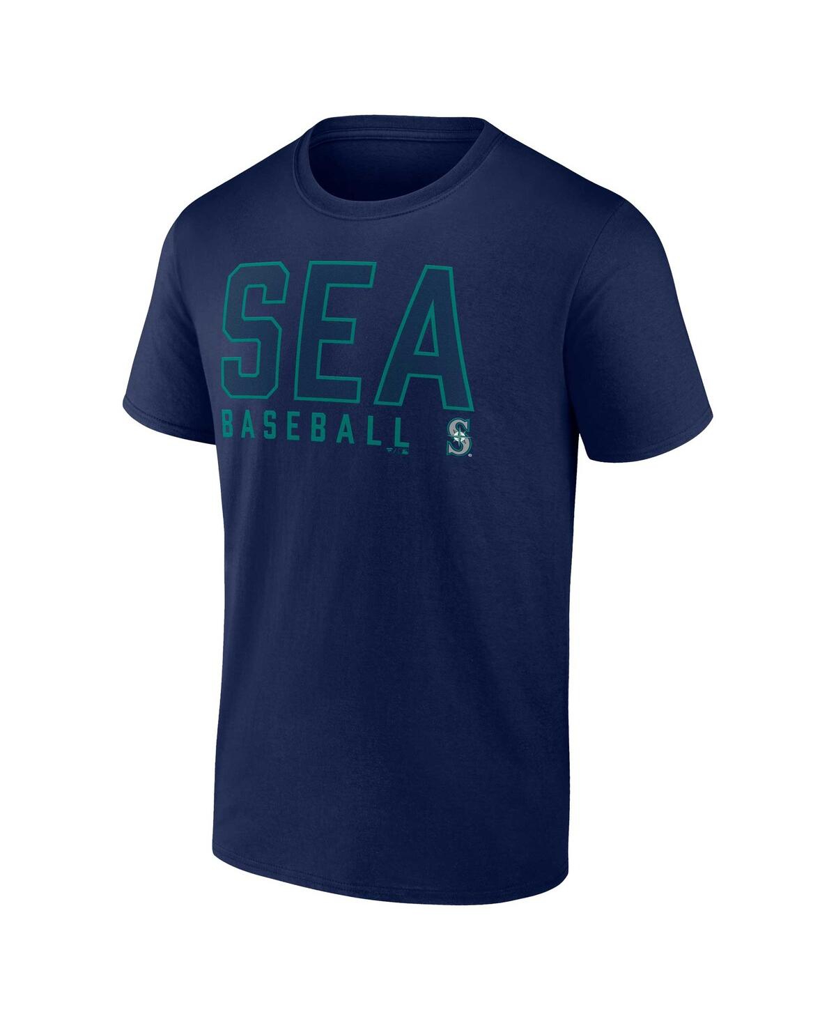 Men's Fanatics Navy, White Seattle Mariners Two-Pack Combo T-shirt Set