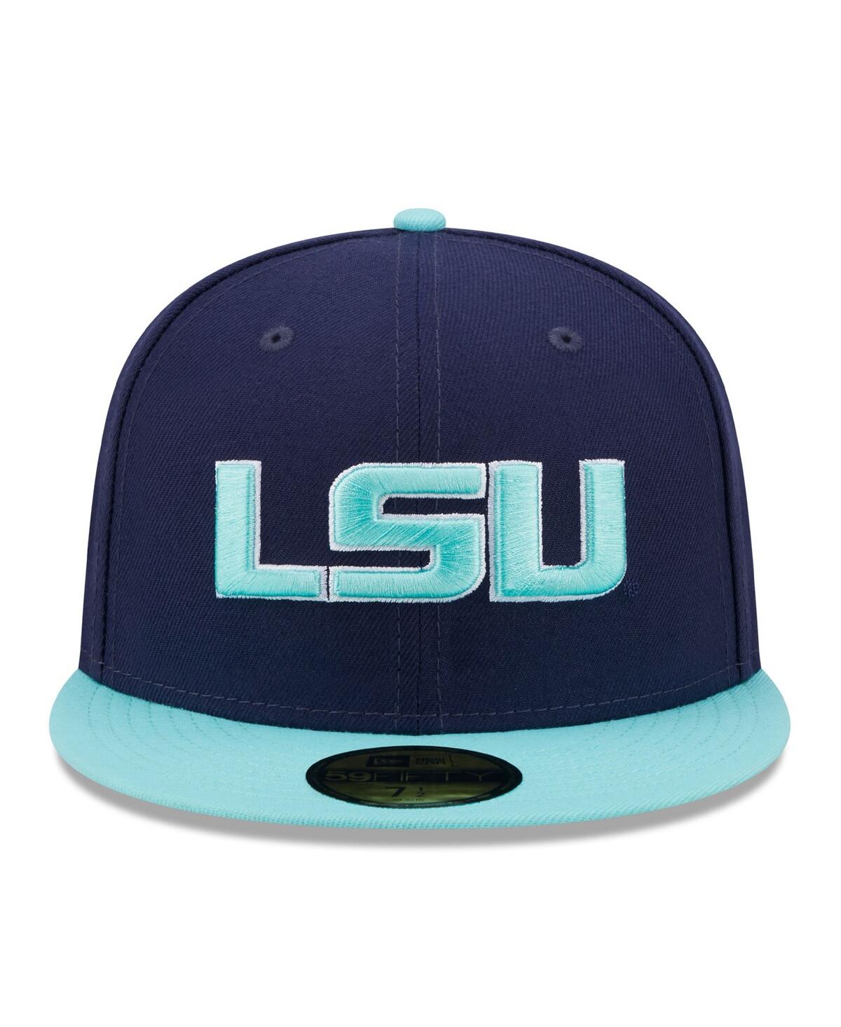 Shop New Era Men's  Navy, Light Blue Lsu Tigers 59fifty Fitted Hat In Navy,light Blue