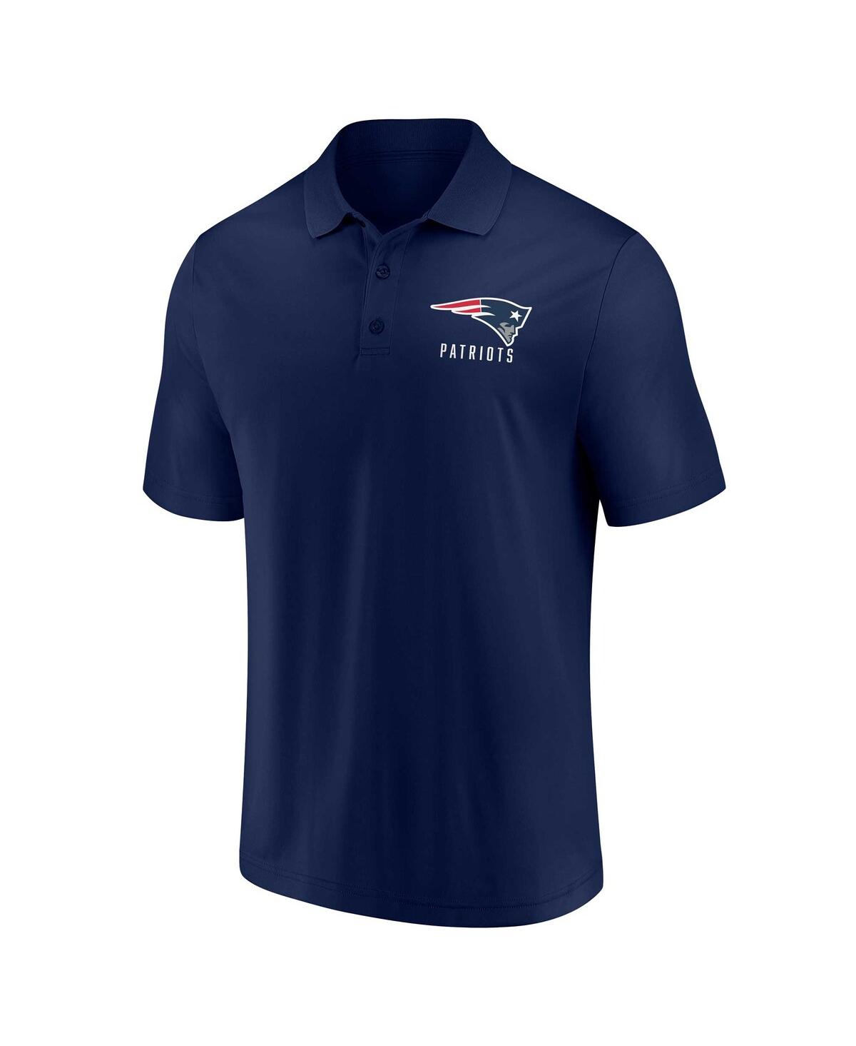 Shop Fanatics Men's  White, Navy New England Patriots Lockup Two-pack Polo Shirt Set In White,navy