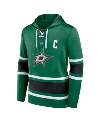 Men's Jamie Benn Kelly Green Dallas Stars Name and Number Lace-Up Pullover Hoodie
