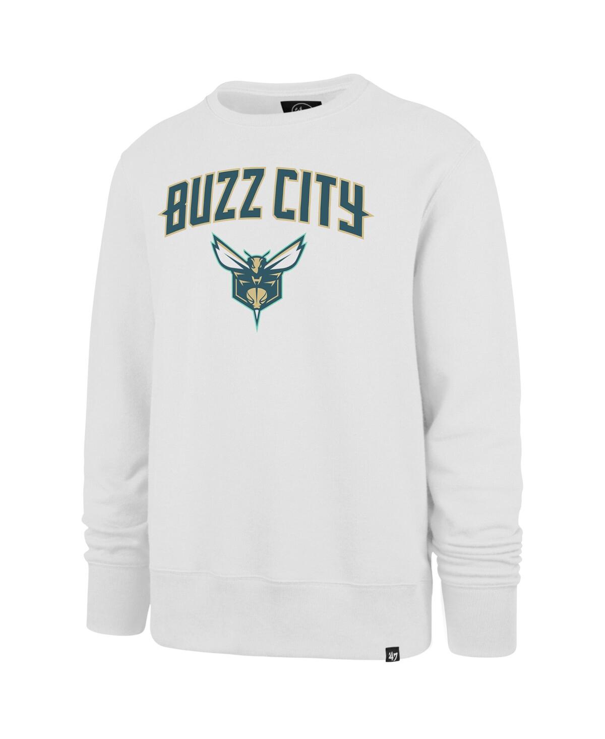 Men's '47 BrandCharlotte Hornets 2023/24 City Edition Postgame Headline Crew Pullover Sweatshirt - White