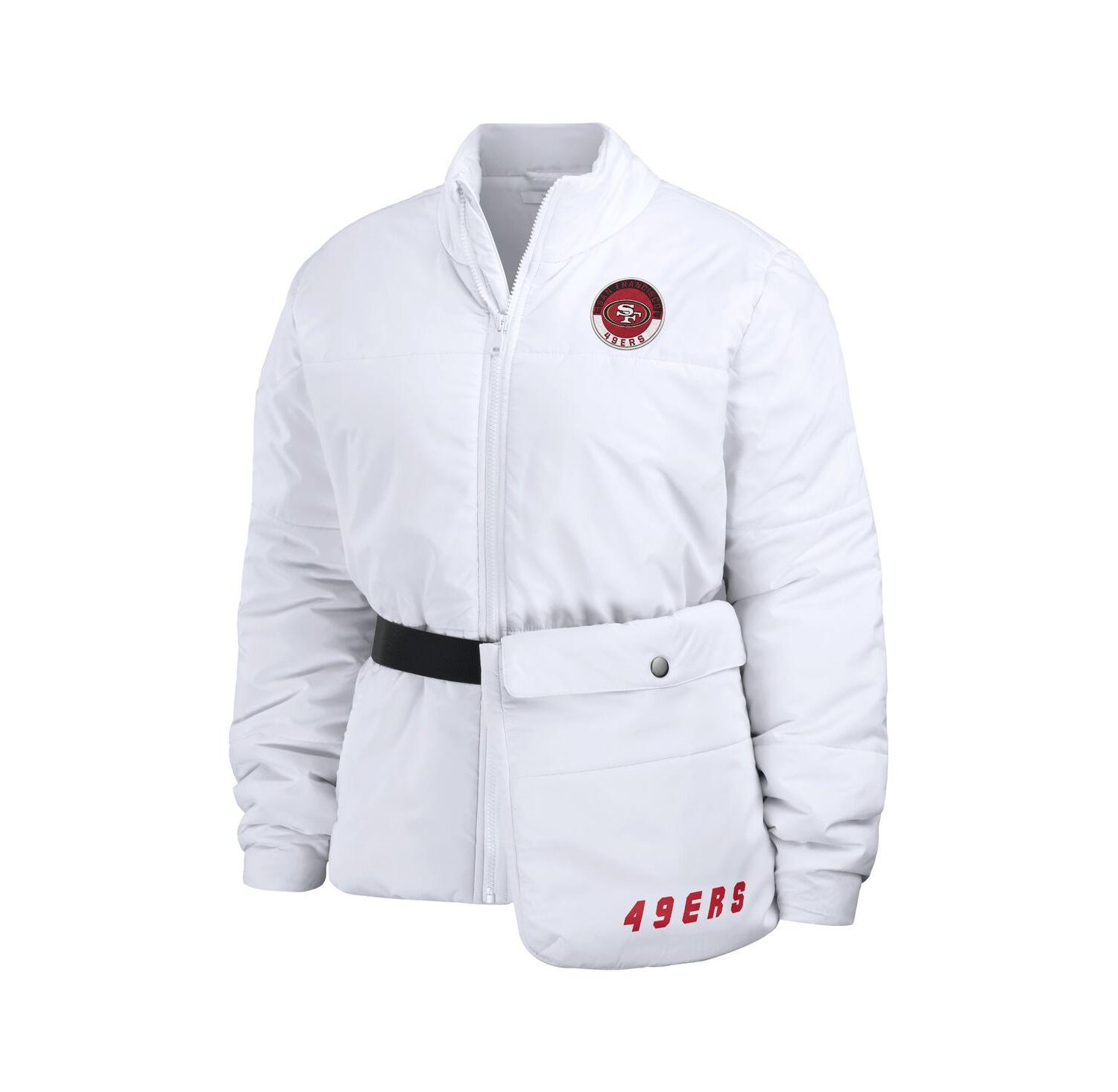 Women's White San Francisco 49ers Packaway Full-Zip Puffer Jacket