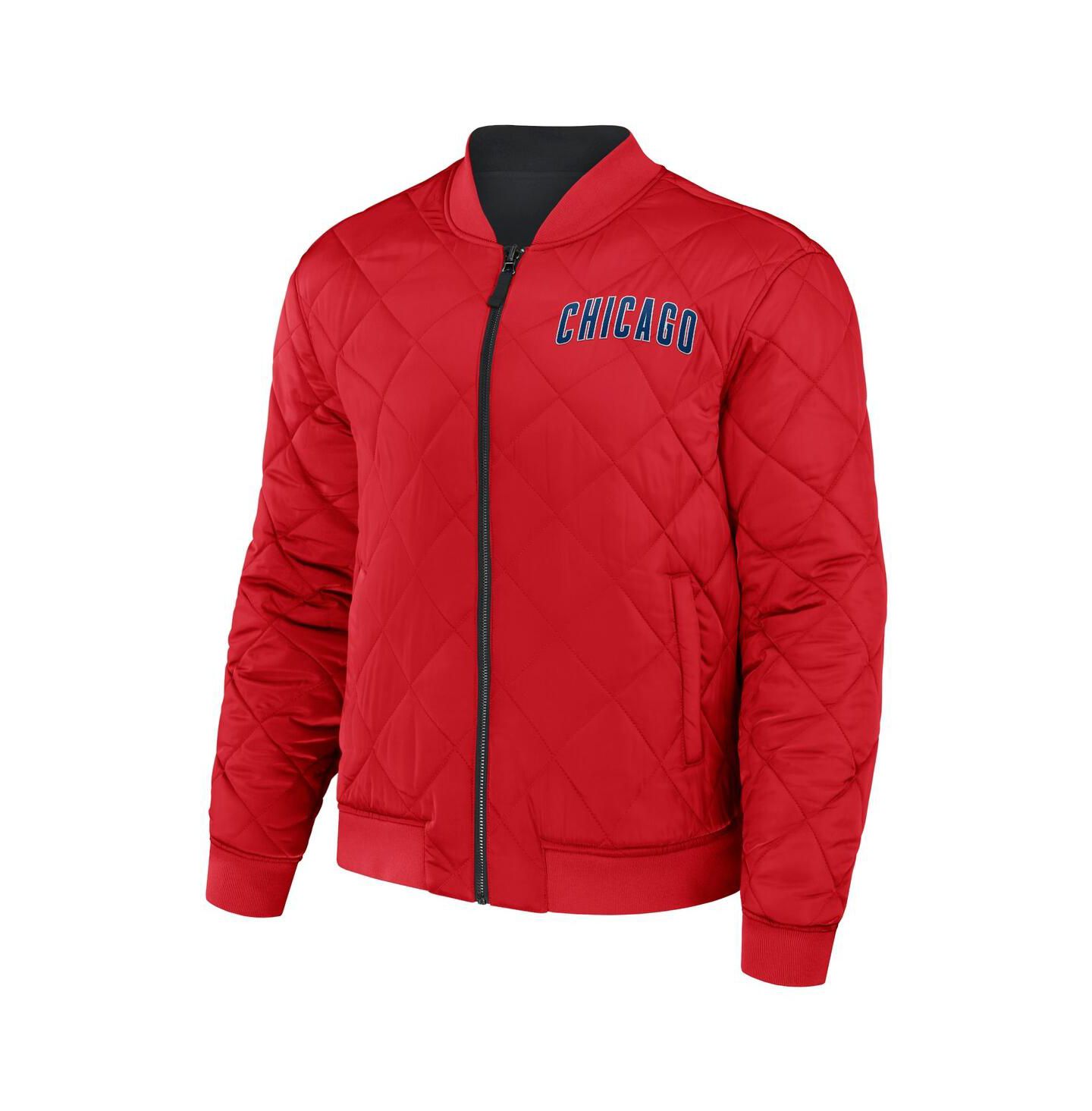 Мужская куртка Fanatics Darius Rucker Collection by Black, Red Chicago Cubs Reversible Full-Zip Bomber — фото 4
