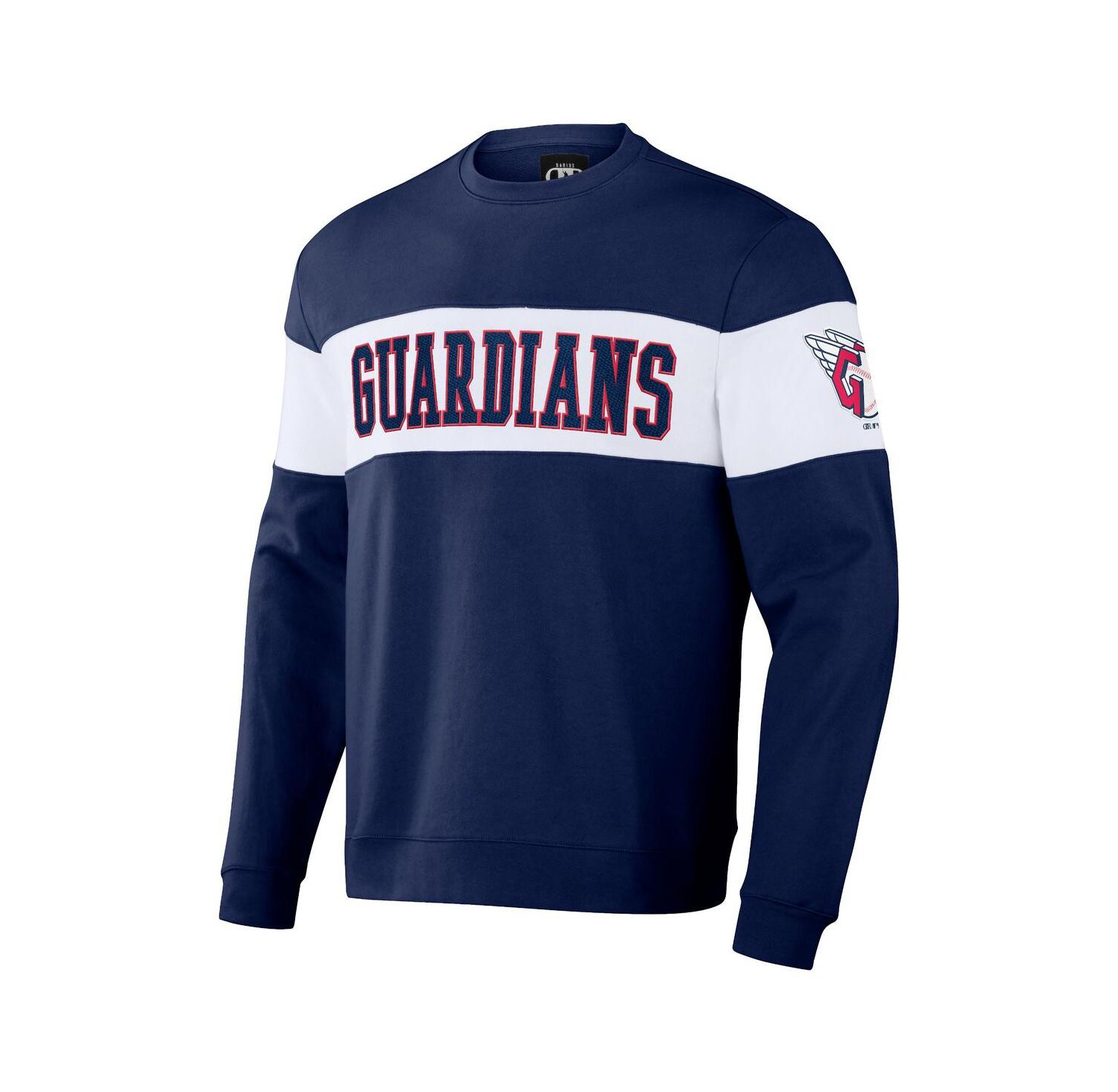Men's Darius Rucker Collection by Navy Cleveland Guardians Stripe Pullover Sweatshirt