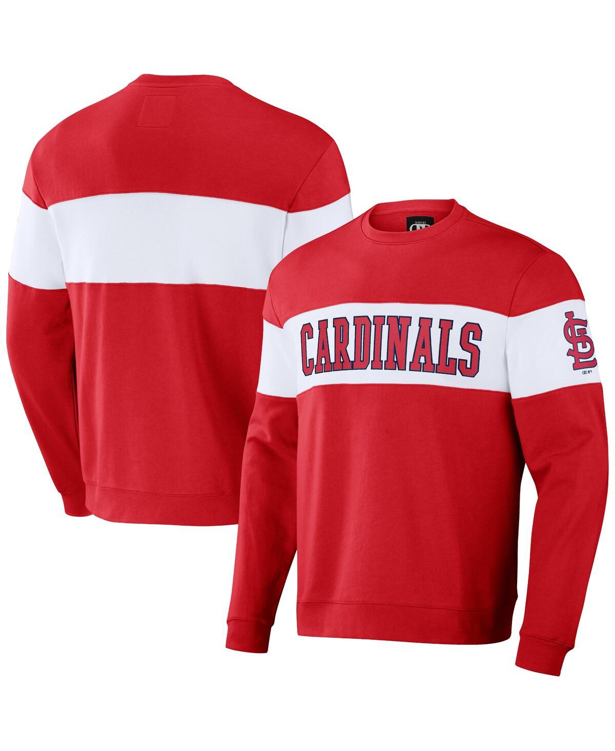 Fanatics Men's Darius Rucker Collection By  Red St. Louis Cardinals Stripe Pullover Sweatshirt