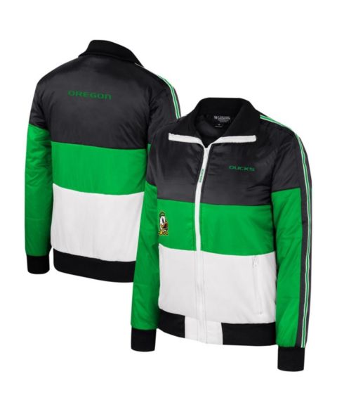 Женские куртки The Wild Collective Women's Green Oregon Ducks Color-Block Puffer Full-Zip Jacket