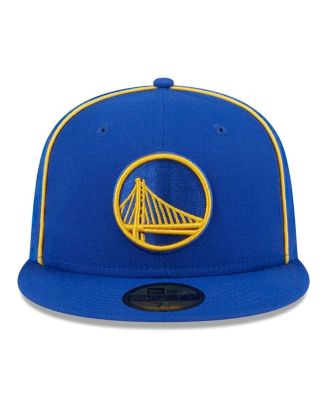 Men's Royal Golden State Warriors Piped and Flocked 59Fifty Fitted Hat