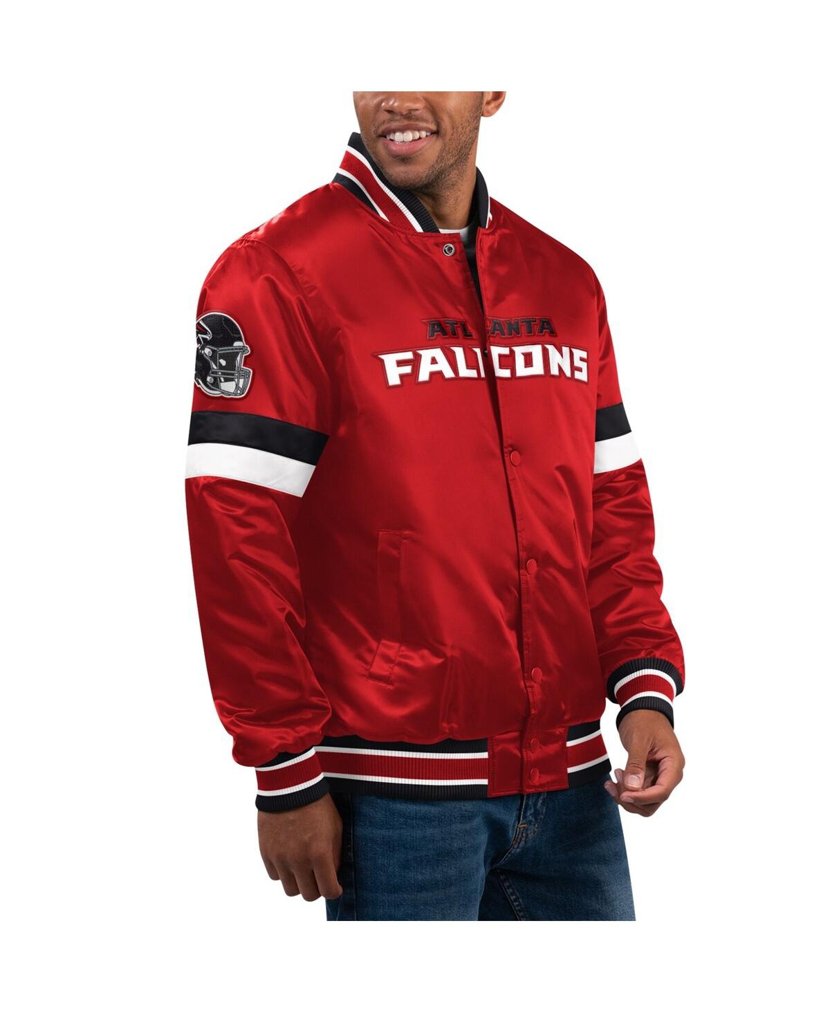 Shop Starter Men's  Red Atlanta Falcons Locker Room Satin Varsity Full-snap Jacket