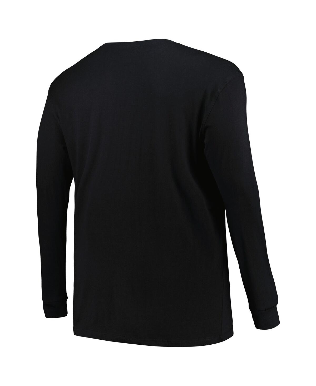 Shop Profile Men's  Black Miami Hurricanes Big And Tall Pop Long Sleeve T-shirt