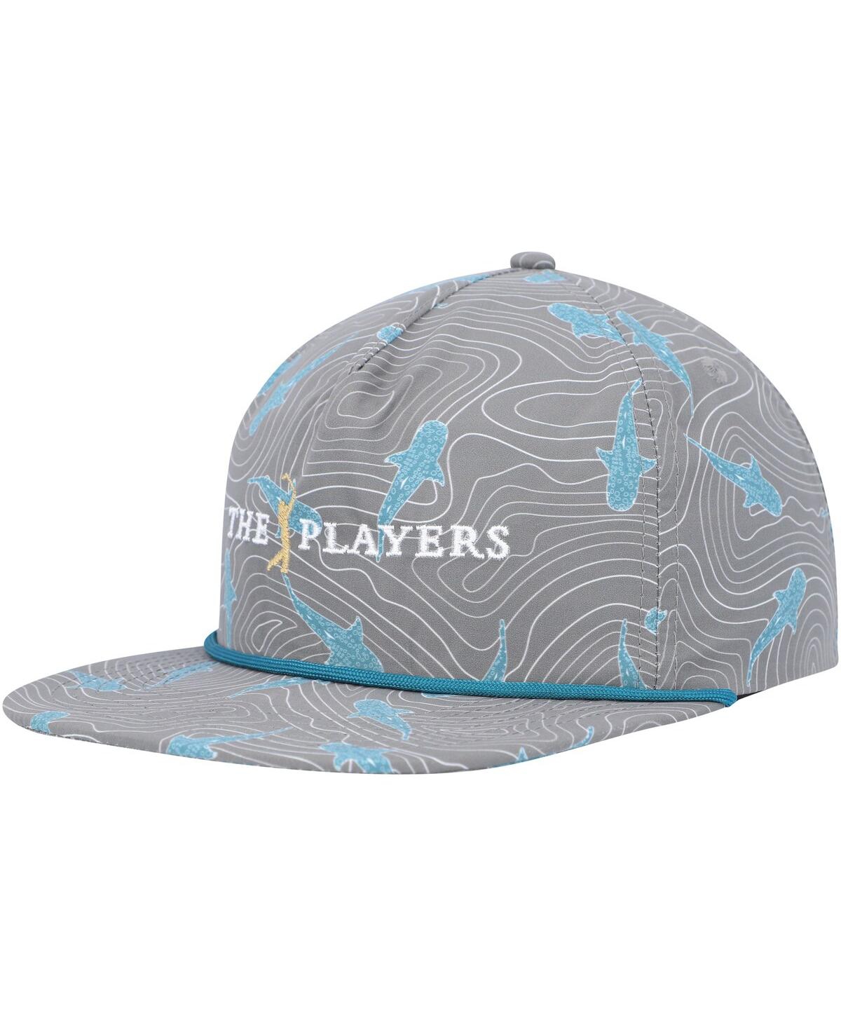 Men's Flomotion Charcoal The Players Sharks Lurking Rope Snapback Hat - Charcoal