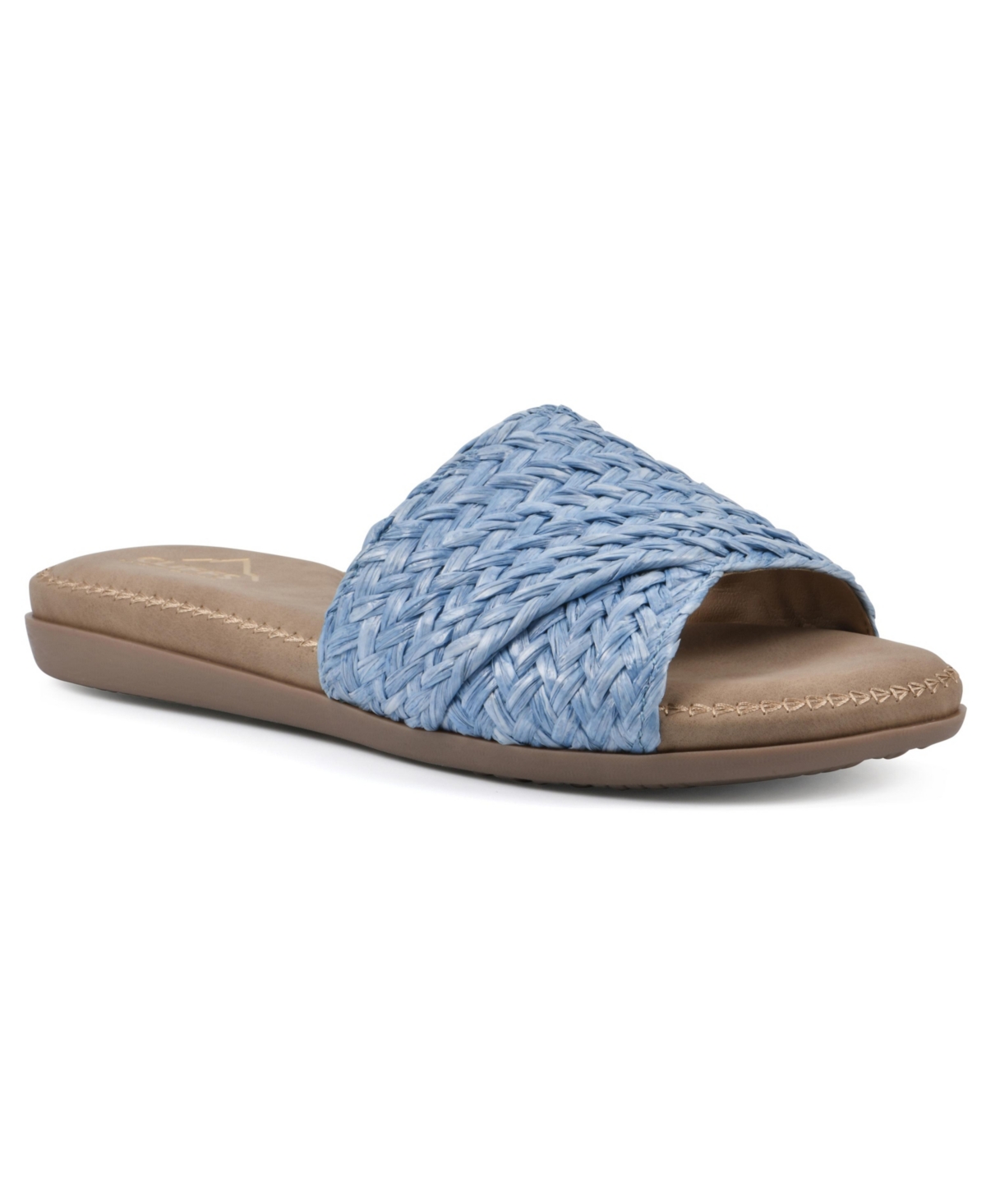 Shop Cliffs By White Mountain Women's Flawless Slide Sandal In Blue Raffia