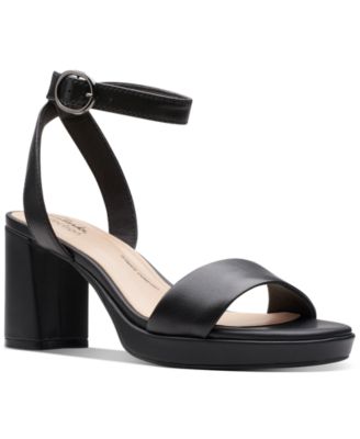 Clarks black heels on sale