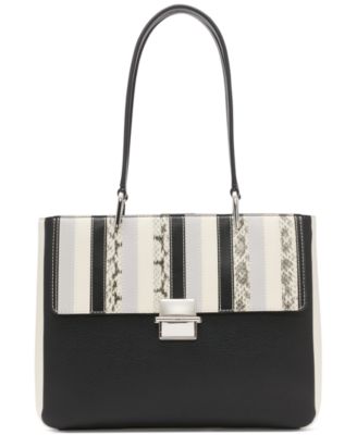 Outlet [Calvin Klein] Black & White Striped Purse