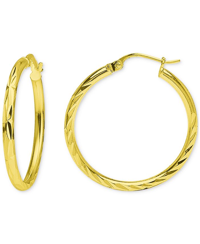 Giani Bernini Textured Small Hoop Earrings in 18k Gold-Plated Sterling ...