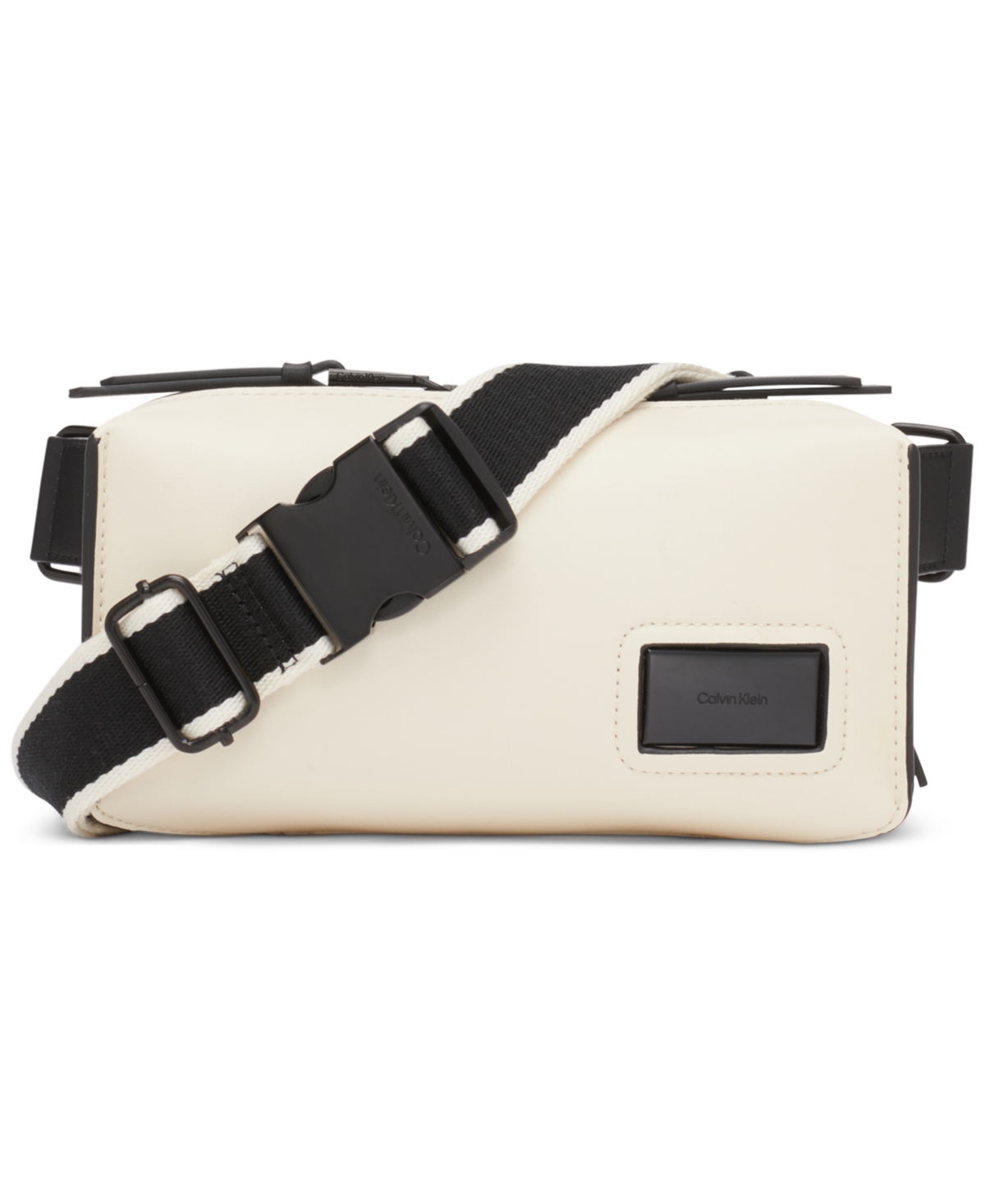 Calvin Klein Beecher Belt Bag With Adjustable Web Strap In White,black