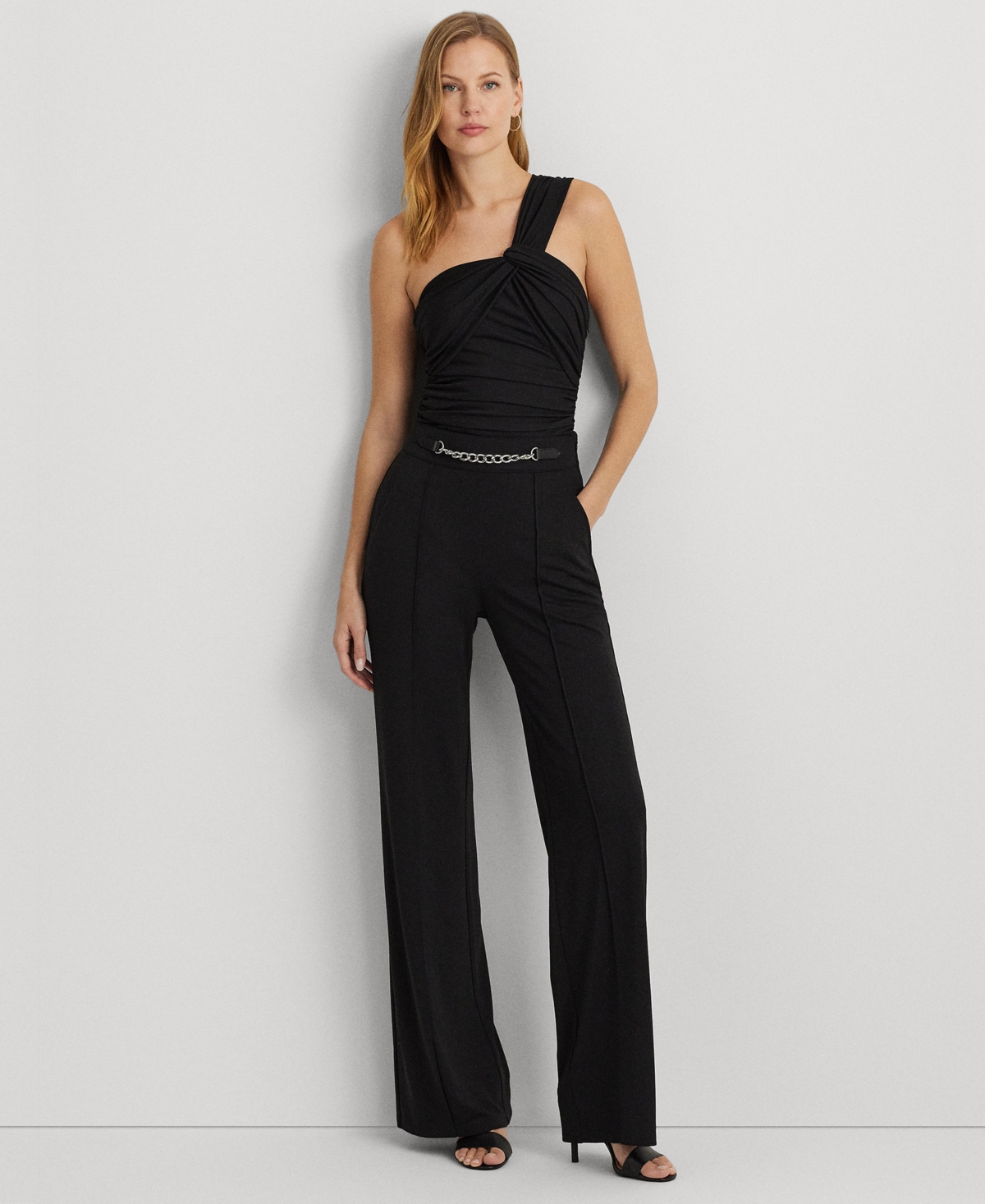 Shop Lauren Ralph Lauren Women's Embellished Wide-leg Pants In Black